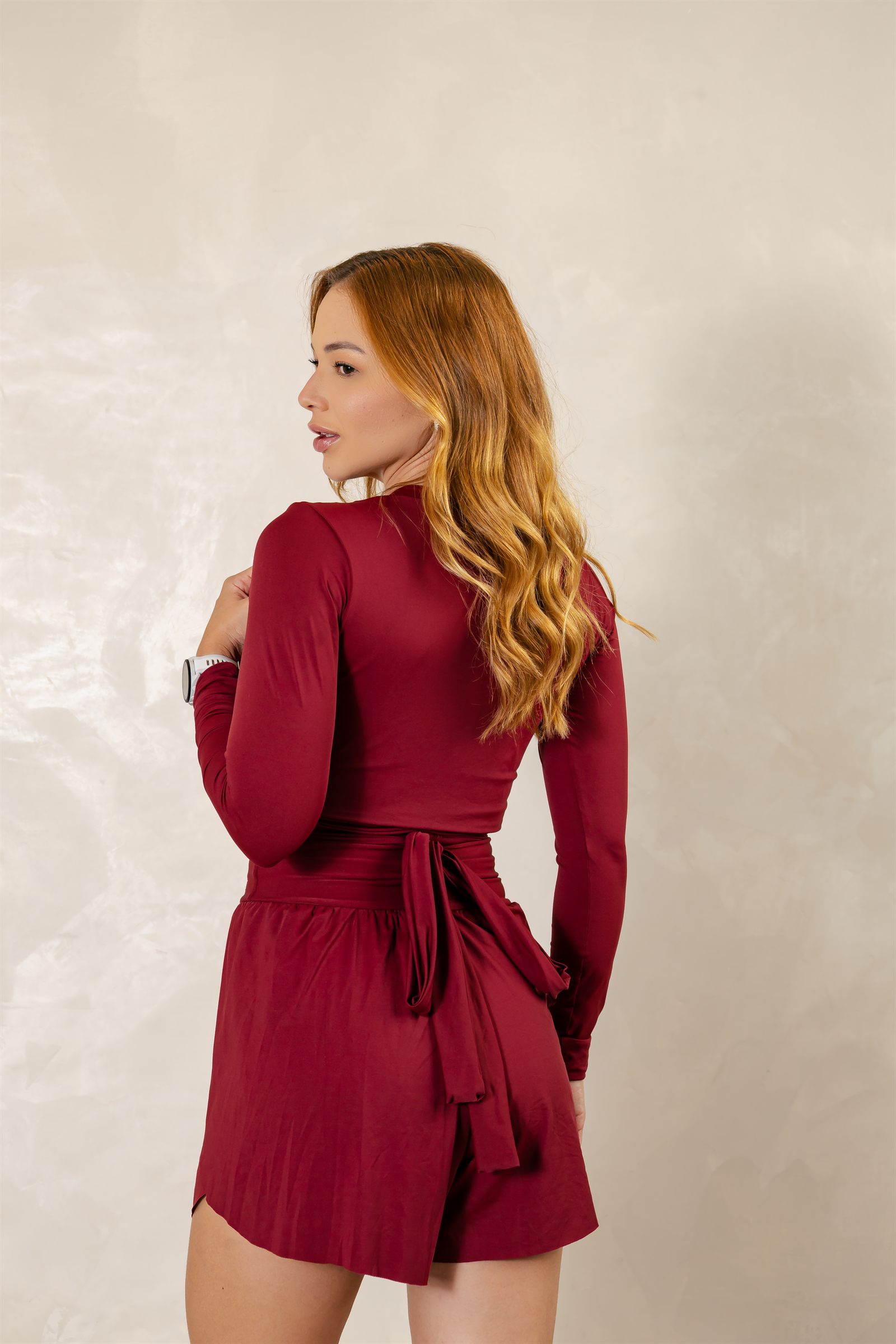 Blusa Bailarina Transpassada — Vinho