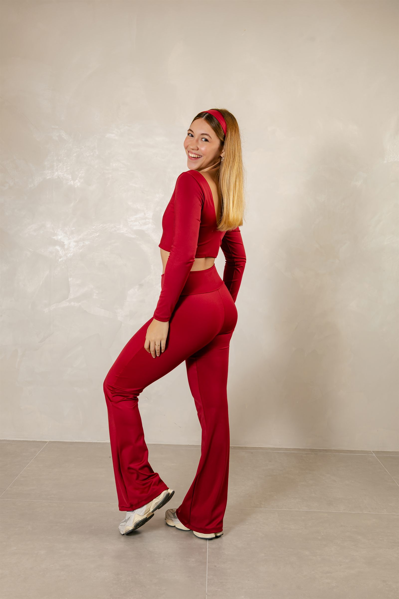 Calça Flare Básica — Vinho
