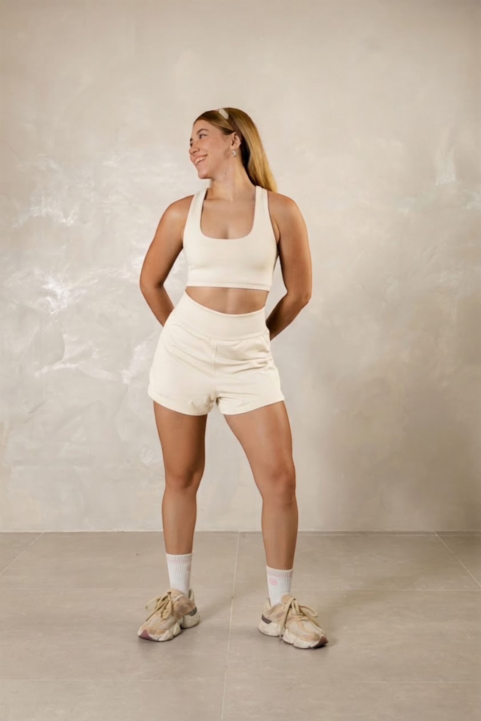 Top Alças Bolso Traseiro Off White
